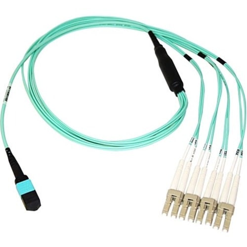 Câble de dérivation à fibre optique Axiom Memory MPO femelle vers 4 LC multimode OM3 50/125
