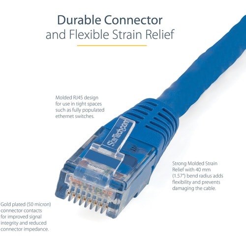 Startech Directship StarTech.com 7 ft Blue Molded Cat6 UTP Patch Cable
