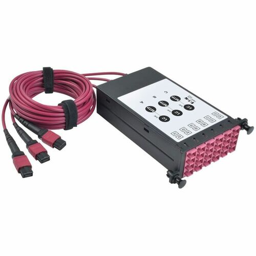Cassette de dérivation fibre optique Tripp Lite par Eaton N482-3M8L12-B OM4 - 12 ports - 12