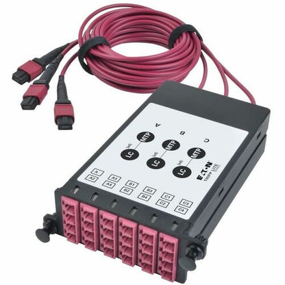 Cassette de dérivation fibre optique Tripp Lite par Eaton N482-3M8L12-B OM4 - 12 ports - 12