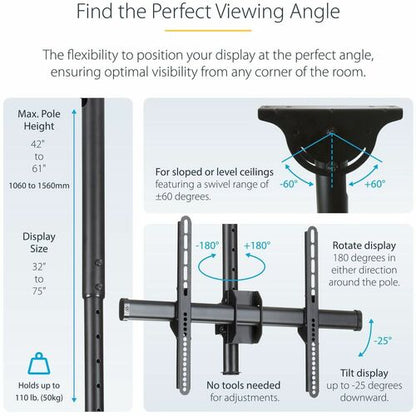 StarTech.com TV Ceiling Mount, Full