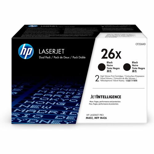 Lot de 2 cartouches de toner noir originales LaserJet 26X