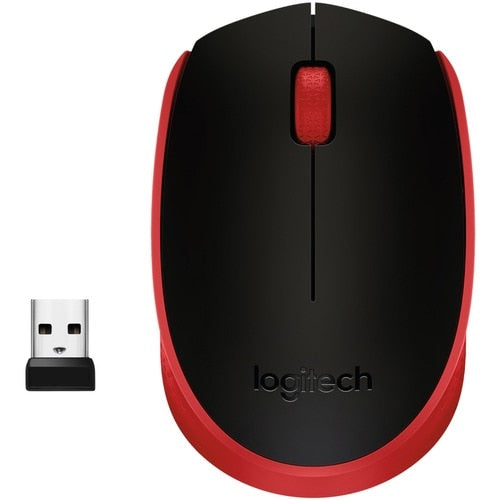 Logitech M170 Wireless Compact Mouse (Red) - Optical - Wireless