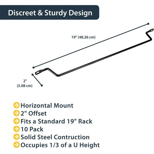 StarTech.com Horizontal Cable Lacing Bars with 2 in. Offset for Racks - Horizontal Cable M