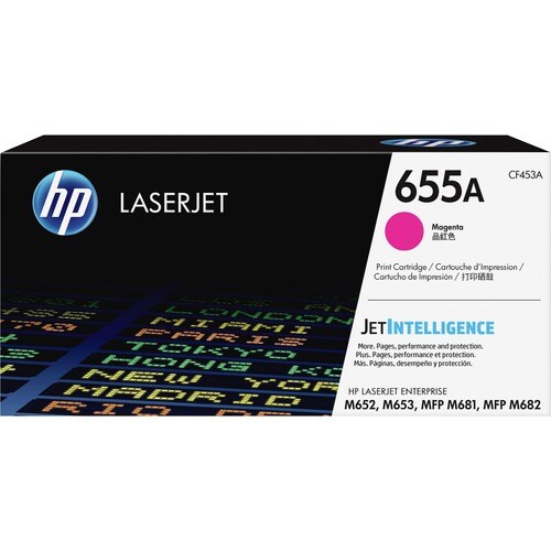 Cartucho de tóner láser original HP 655A (CF453A) - Magenta -