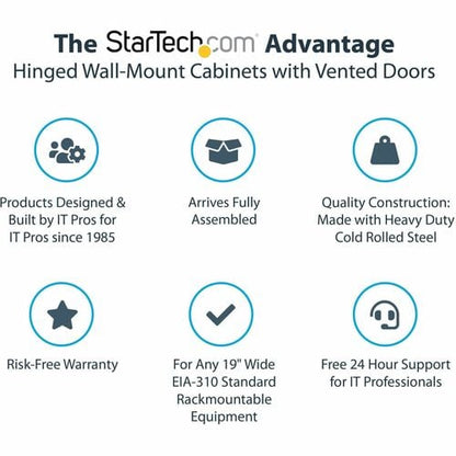 Armoire réseau murale StarTech.com 26U 48 cm (19 po) - Profondeur 40 cm (16 po) avec verrou à charnière