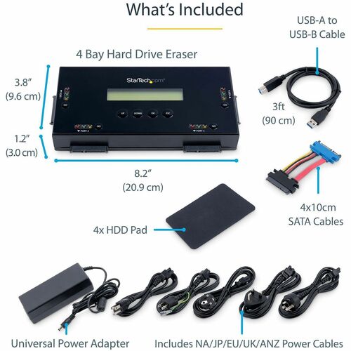 Effaceur de disque dur SATA 2,5 pouces ou 3,5 pouces 4 baies