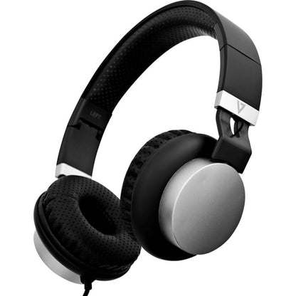 Auriculares supraurales ligeros V7 - Negro/Plateado