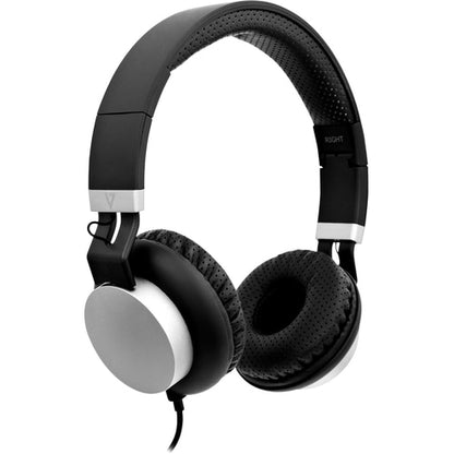 Auriculares supraurales ligeros V7 - Negro/Plateado
