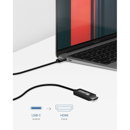 Plugable USB 3.1 Type-C to HDMI 2.0 Cable - 5.9 ft (1.80 m) HDMI/Thunderbolt 3 A