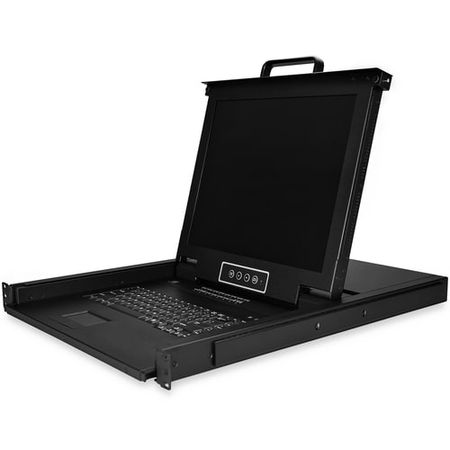 16PORT RACKMOUNT KVM CONSOLE 17IN LCD MOUNT PARTS  CABLES INCL