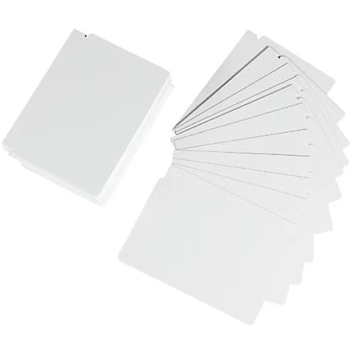5PK DE 100 CARTES ZEBRA BLANC PVC 20 MIL TOTAL 500 CARTES PAR BOÎTE
