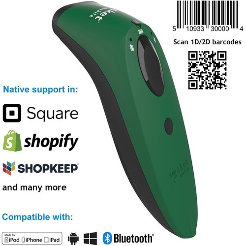 Socket Mobile SocketScan® S740, escáner de código de barras universal, verde - Conexión inalámbrica