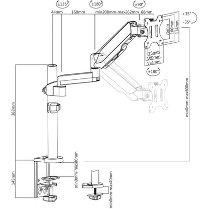 V7 DM1TA-1N Mounting Arm for Monitor, Display