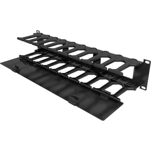 Vertiv™ Horizontal Cable Manager, 2U x 4" Deep, Single-Sided with Cover (Qty 1)