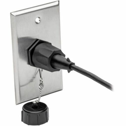 Tripp Lite by Eaton N206-FP01-IND RJ45 Bulkhead Wall Plate, 1 Cutout, Industrial, Metal -