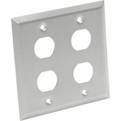 Tripp Lite by Eaton N206-FP04-IND RJ45 Bulkhead Wall Plate, 4 Cutouts, Industria
