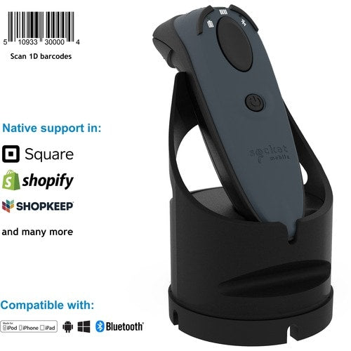 Socket Mobile DuraScan® D700, escáner de código de barras lineal, gris y base de carga - Wir