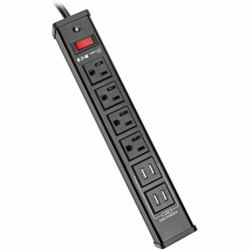 Tripp Lite Surge Protector Power Strip 4-Outlet 4 USB Charging Ports 6