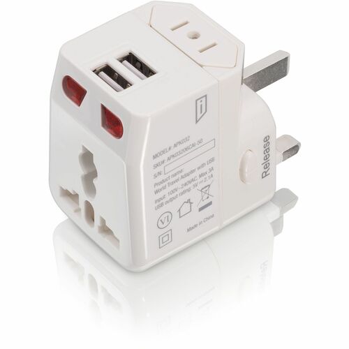 Adaptateur de voyage iStore World avec double chargement USB