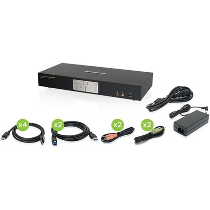 KVMP 2 PORTS 4K DOUBLE VUE DISPLAYPORT AVEC HUB USB 3.0 AUDIO TAA