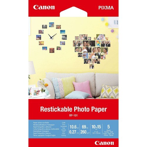 Canon Removable Photo Stickers, 4x6" , 5 Sheets - A6 - 4" (1