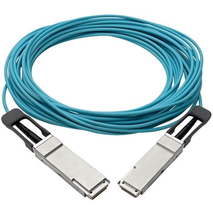 Câble optique actif QSFP+ vers QSFP+ série Tripp Lite - 40 Gb, AOC, M/M, Aqua, 10