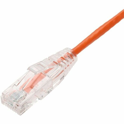 Câble Ethernet AddOn orange CAT 6 fin en PVC, 1,5 m, anti-accroc, transparent