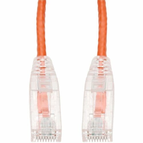 Câble Ethernet AddOn orange CAT 6 fin en PVC, 1,5 m, anti-accroc, transparent