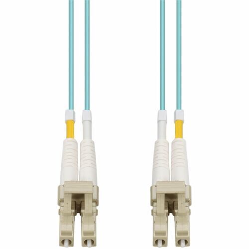 AddOn 0.15m LC to LC Aqua OM4 Duplex OFNR (Riser-Rated) Fiber Patch Cable - 5.9"