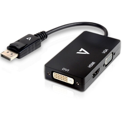 V7 Black Video Adapter DisplayPort Male to VGA Female + DVI
