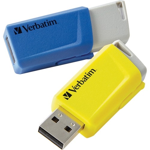 2PK 16GB STORE N CLICK USB MULTI 8 FLASH DRIVE AZUL AMARILLO