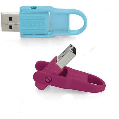 Lot de 2 clés USB 16 Go STORE N FLIP MULTI 8 BLEU BAIE