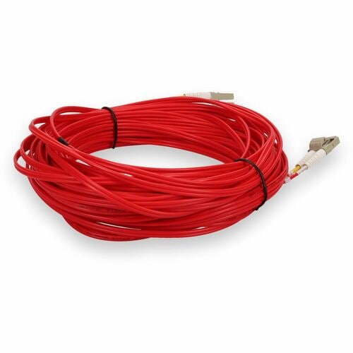 Complemento de fibra óptica dúplex OFNR OM4 roja de 20 m LC (macho) a LC (macho) (Riser)