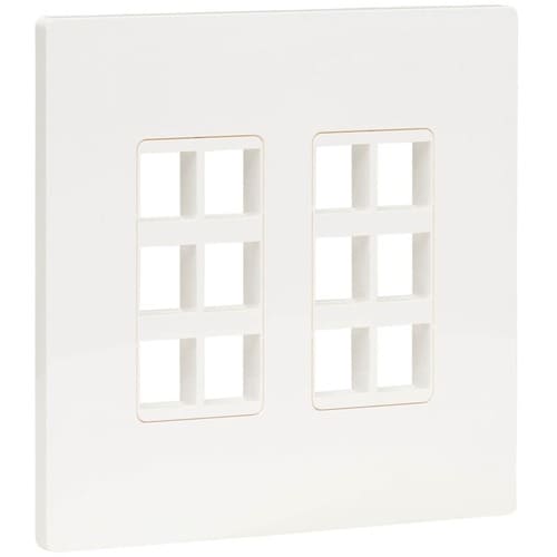 Tripp Lite by Eaton 12-Port Keystone Double-Gang Faceplate, White, TAA - 12 x To