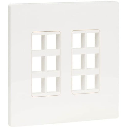 Tripp Lite by Eaton 12-Port Keystone Double-Gang Faceplate, White, TAA - 12 x To