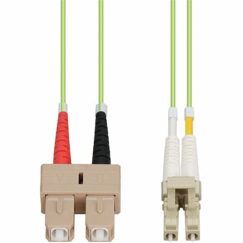 AddOn 10m SC to LC Lime Green OM5 Duplex OFNR (Riser-Rated) Fiber Patch Cable -