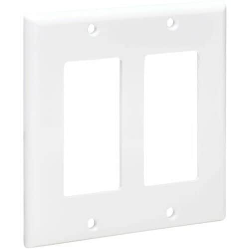 Tripp Lite by Eaton Double-Gang Faceplate, Decora Style - Vertical, White - 2-ga