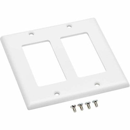 Tripp Lite by Eaton Double-Gang Faceplate, Decora Style - Vertical, White - 2-ga