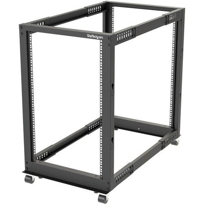 StarTech.com Rack de servidor móvil de 4 postes y 18U con marco abierto, rack de red de 19"