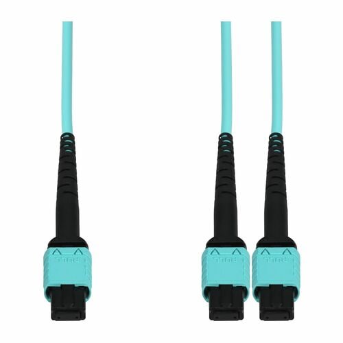 AddOn 3m MPO/UPC to 2xMPO/UPC Aqua OM4 OFNR (Riser-Rated) 24-Strand Fiber Fanout