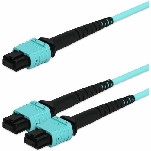 AddOn 5m MPO/UPC to 2xMPO/UPC Aqua OM4 OFNR (Riser-Rated) 24-Strand Fiber Fanout