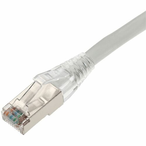 Câble Ethernet blindé en PVC blanc AddOn CAT 6 de 3,6 m, anti-accroc, gaine à bulles RJ