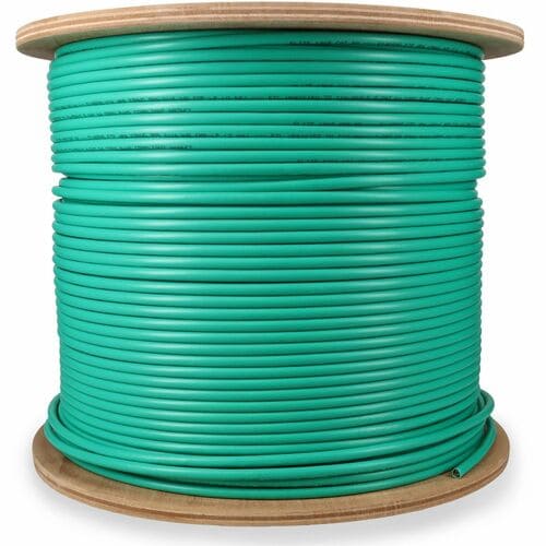 AddOn 1000ft Non-Terminated Green Cat6A STP Plenum-Rated Copper Patch Cable - 10