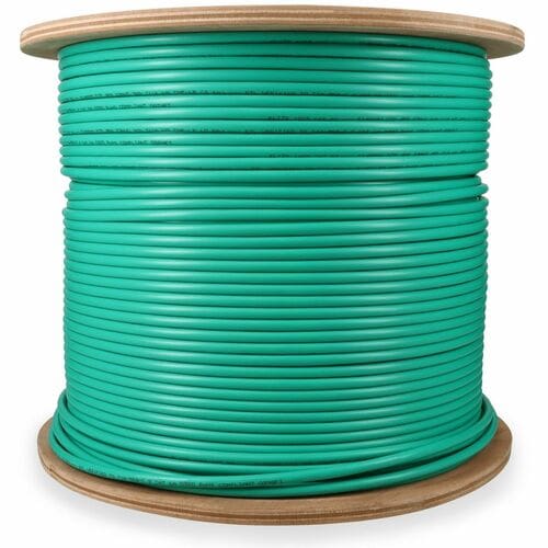 AddOn 1000ft Non-Terminated Green Cat6A STP Plenum-Rated Copper Patch Cable - 10