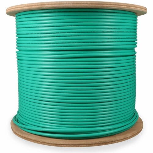 AddOn 1000ft Non-Terminated Green Cat6A STP Plenum-Rated Copper Patch Cable - 10