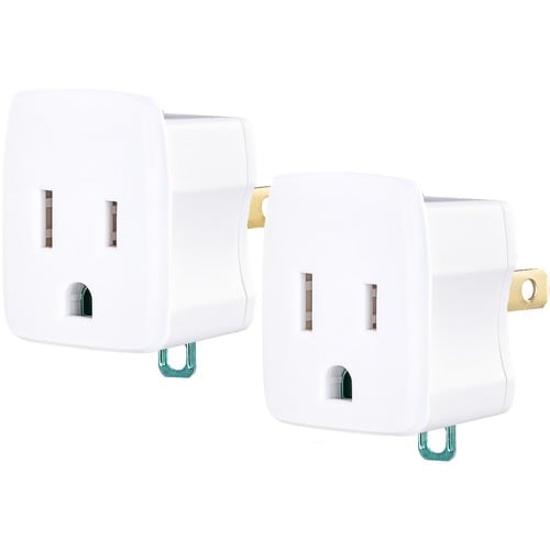 CyberPower GT1W2PK Multipack - (2) adaptadores de 3 a 2 clavijas, blanco, edición limitada L