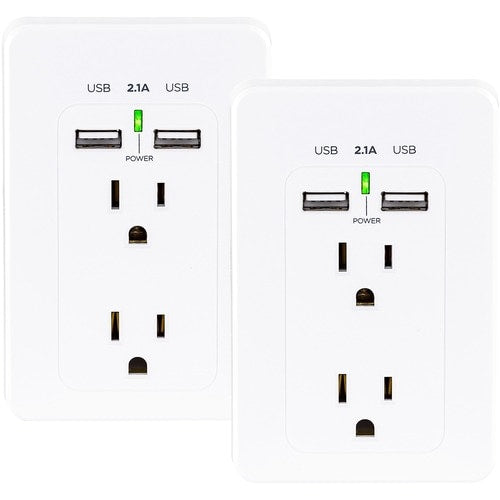 Cyber Power CyberPower MP18HO007 Multipack - (2) Wall Taps w/ USB, Whi