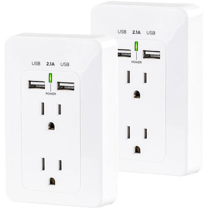 Cyber Power CyberPower MP18HO007 Multipack - (2) Wall Taps w/ USB, Whi