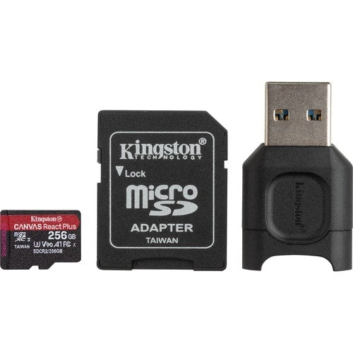 MICROSDXC REACT PLUS SDCR2 DE 256 GB CON ADAPTADOR + LECTOR MLPM
